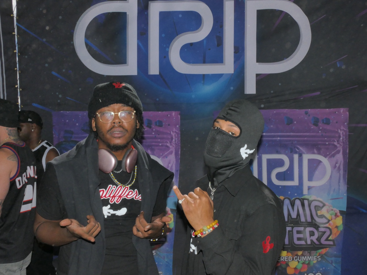 Spliffers host at an event backdrop