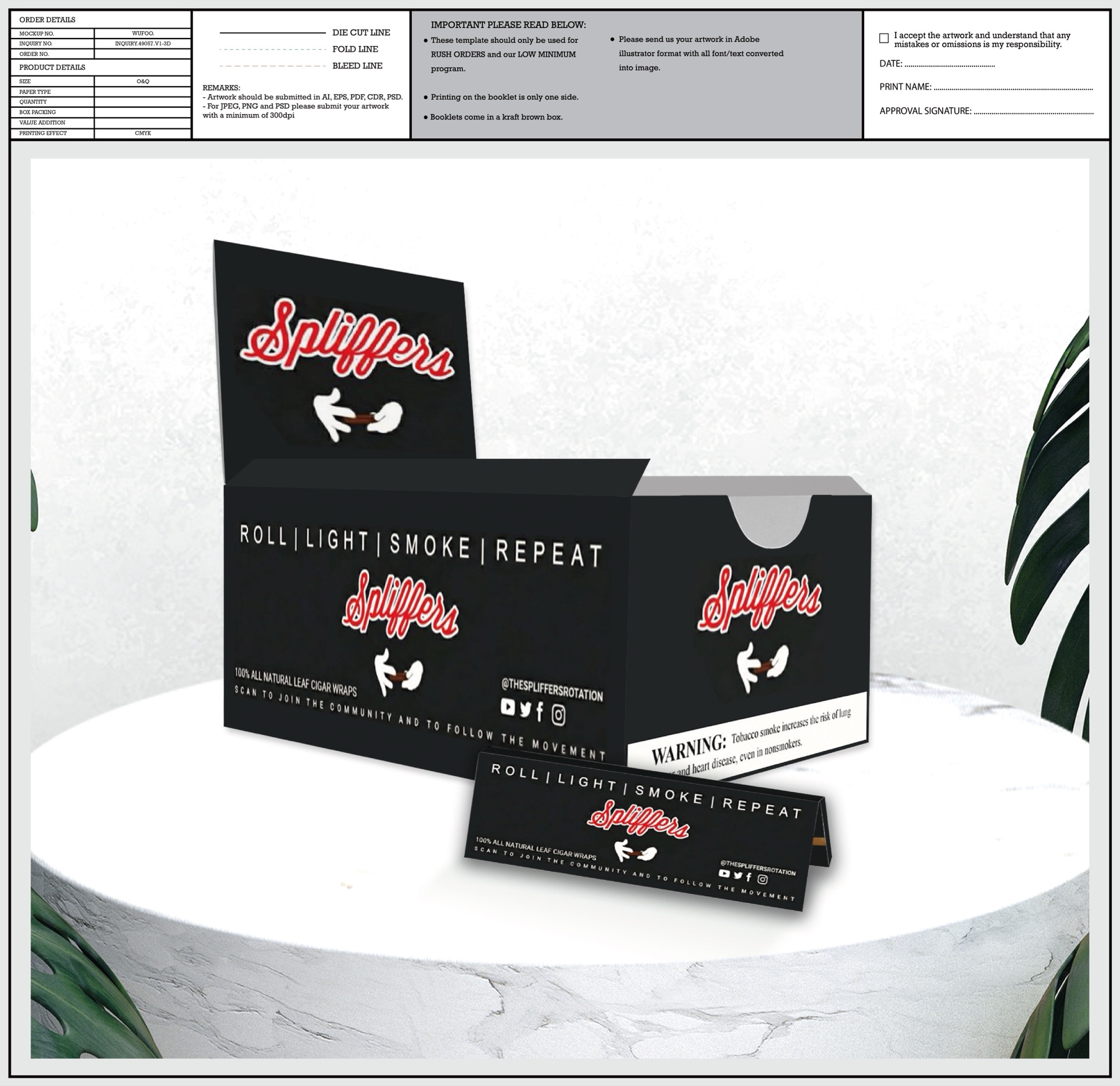Spliffers product box and pack mockup
